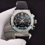 Swiss Hublot Classic Fusion Rubber Band Replica Watch SS Black Dial